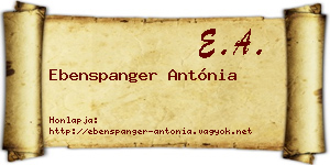 Ebenspanger Antónia névjegykártya